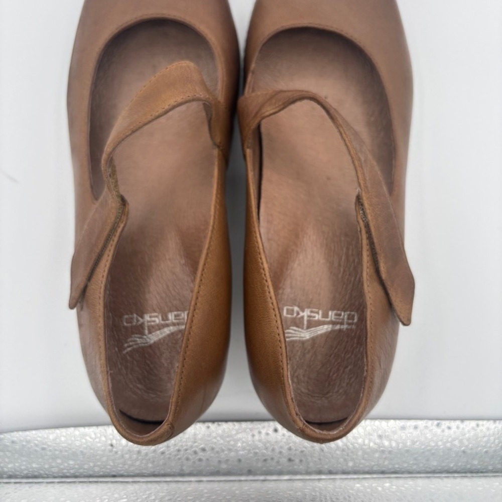 Dansko Lanie Mary Jane Women Sz 38 Brown Leather Wedge Comfort Shoes - Picture 9 of 14